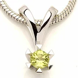 Peridot Anhänger in 14 karat Weißgold 0,30 ct