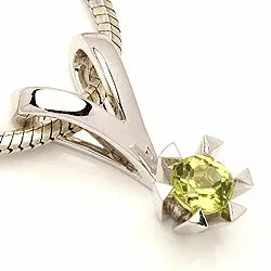 Peridot Anhänger in 14 karat Weißgold 0,30 ct