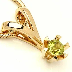 Peridot Anhänger in 14 karat Gold 0,30 ct