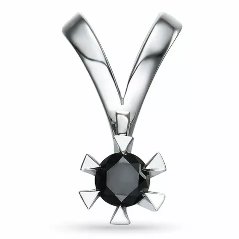 schwarz Diamantanhänger in 14 karat Weißgold 0,20 ct