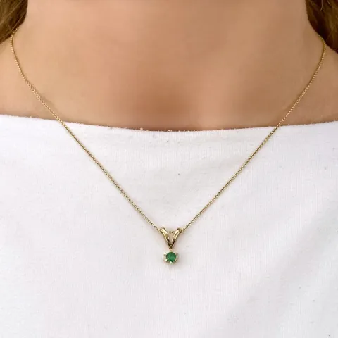 echten Smaragd Anhänger in 14 karat Gold 0,22 ct