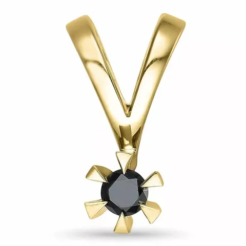 schwarz Diamant Anhänger in 14 karat Gold 0,10 ct