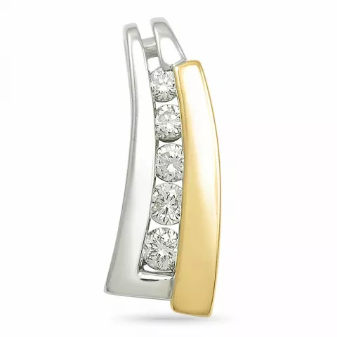 Diamantanhänger in 14 karat Gold- und Weißgold 0,15 ct