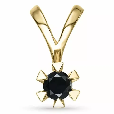 schwarz Diamant Anhänger in 14 karat Gold 0,40 ct