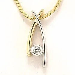 Anhänger in 14 karat Gold- und Weißgold 0,05 ct