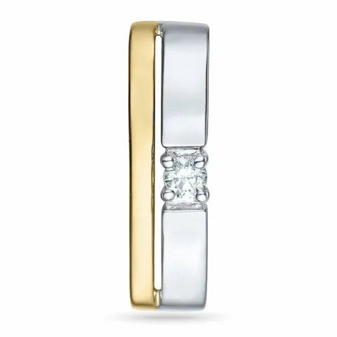 viereckigem Anhänger in 14 karat Gold- und Weißgold 0,05 ct