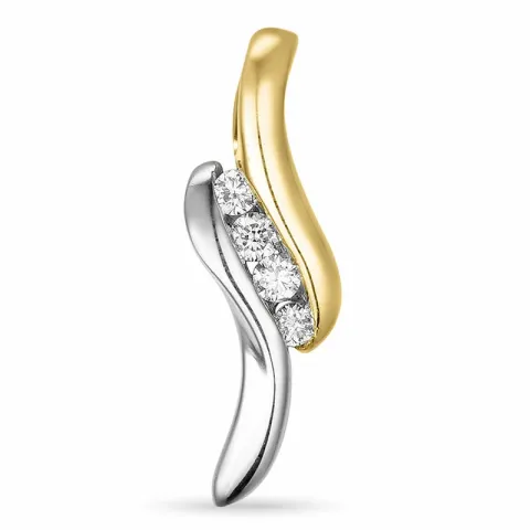 Anhänger in 14 karat Gold- und Weißgold 0,09 ct