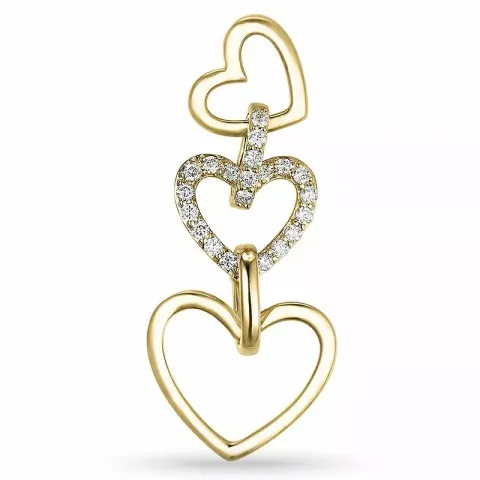 Schmuck diamant herzförmiger anhänger in 14 karat gold 0,27 ct