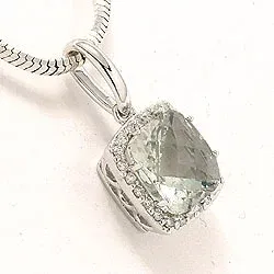 viereckigem Diamantanhänger in 14 karat Weißgold 0,12 ct 2,0 ct