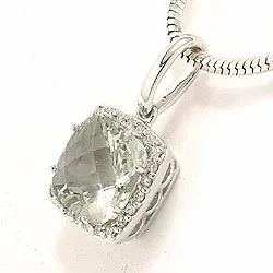 viereckigem Diamantanhänger in 14 karat Weißgold 0,12 ct 2,0 ct