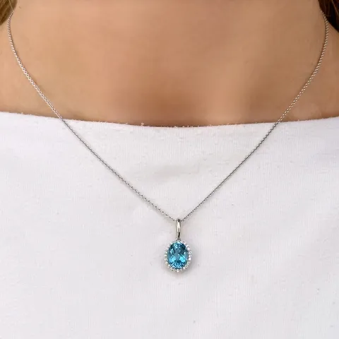 Topas Anhänger in 14 karat Weißgold 0,12 ct 3,0 ct
