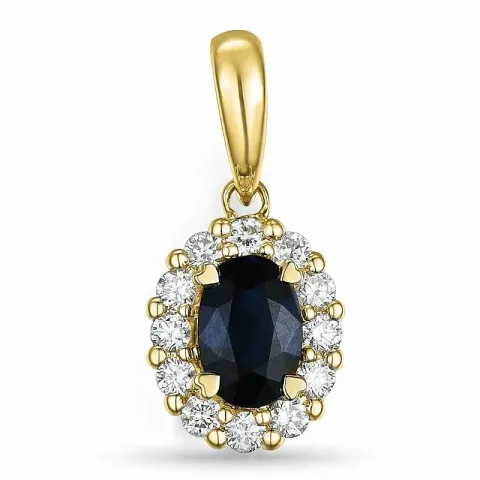 Saphir Rosettenanhänger in 14 karat Gold 0,22 ct 0,65 ct