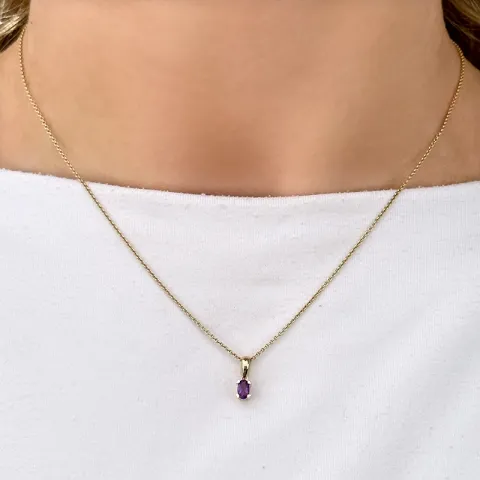 Amethyst Anhänger in 14 karat Gold 0,25 ct