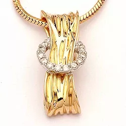 Diamantanhänger in 14 karat Gold- und Weißgold 0,09 ct