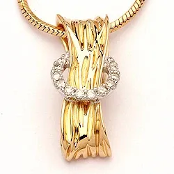 Diamantanhänger in 14 karat Gold- und Weißgold 0,09 ct