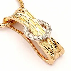 Diamantanhänger in 14 karat Gold- und Weißgold 0,09 ct