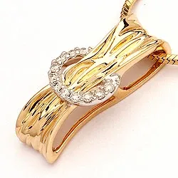 Diamantanhänger in 14 karat Gold- und Weißgold 0,09 ct