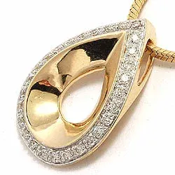 Diamant anhänger in 14 karat gold 0,15 ct