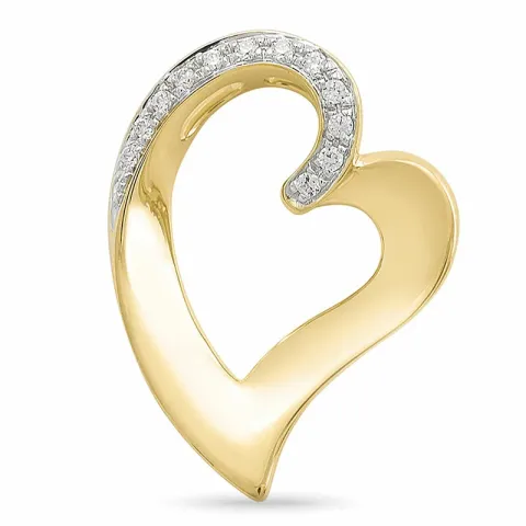 Herz Diamantanhänger in 14 karat Gold- und Weißgold 0,07 ct