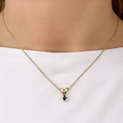Saphir Anhänger in 14 karat Gold 0,30 ct