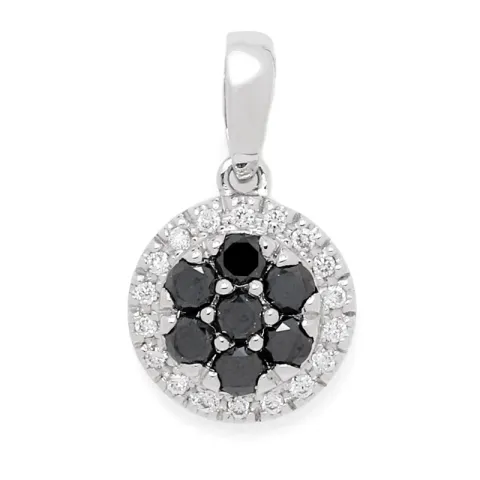 Schmuck schwarzem diamant anhänger in 14 karat weißgold 0,09 ct 0,32 ct