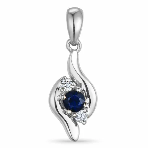 Saphir Anhänger in 14 karat Weißgold 0,05 ct 0,16 ct