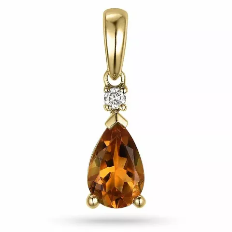 Citrin Anhänger in 14 karat Gold 0,03 ct