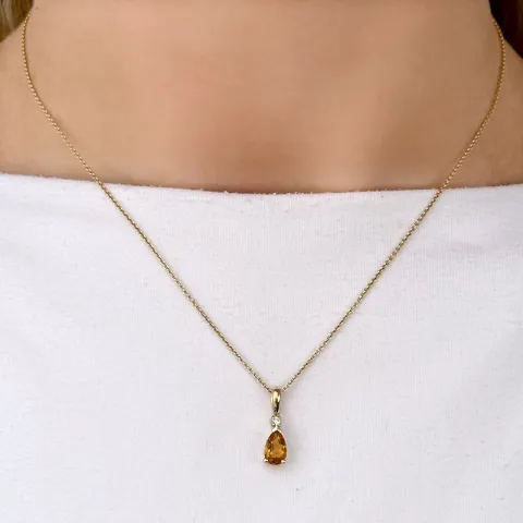 Citrin Anhänger in 14 karat Gold 0,03 ct 0,78 ct