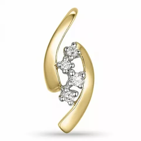 Diamantanhänger in 14 karat Gold- und Weißgold 0,06 ct