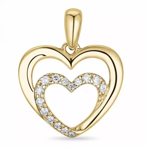 Herz Diamant Anhänger in 14 karat Gold 0,123 ct