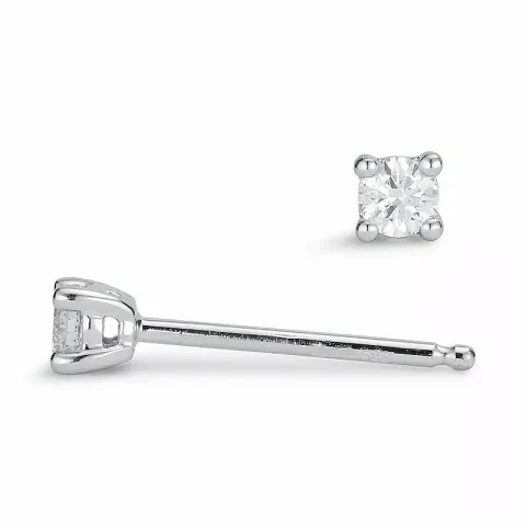 2 x 0,07 ct Diamant Solitärohrstecker in 14 Karat Weißgold mit Diamant