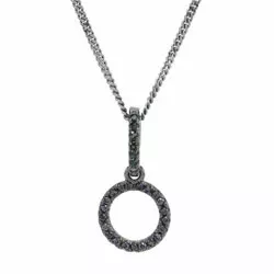 Frost by Noa Halskette in schwarzes rhodiniertes Silber schwarz Zirkon