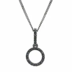 Frost by Noa Polar Halskette in schwarzes rhodiniertes Silber schwarz Zirkon