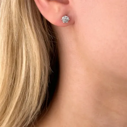 Diamantohrringe in 14 Karat Weißgold mit Diamant
