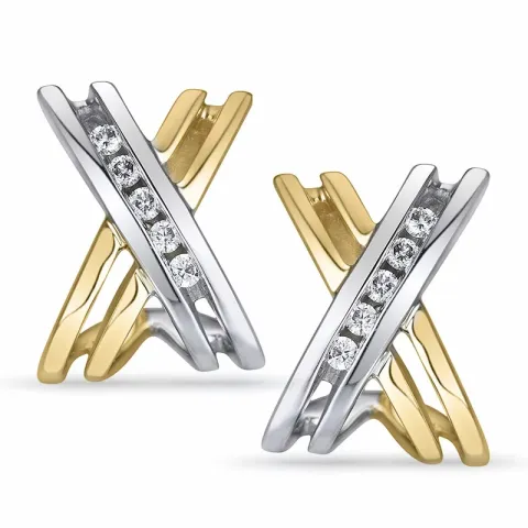 Diamant Ohrringe in 14 Karat Weißgold mit Diamant
