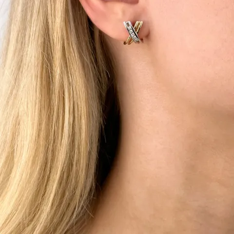 Diamant Ohrringe in 14 Karat Weißgold mit Diamant
