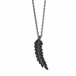 Frost by Noa Blatt Anhänger mit Halskette in schwarzes rhodiniertes Silber schwarz Zirkon