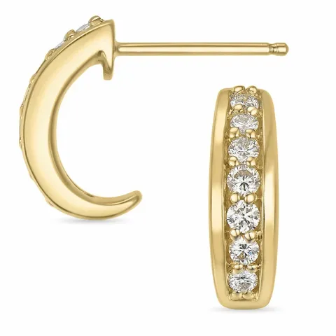 Halbkreolen in 14 karat gold mit diamanten