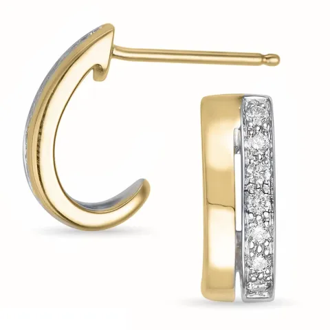 viereckigem Brillantohrringen in 14 Karat Gold und Weißgold mit Diamant