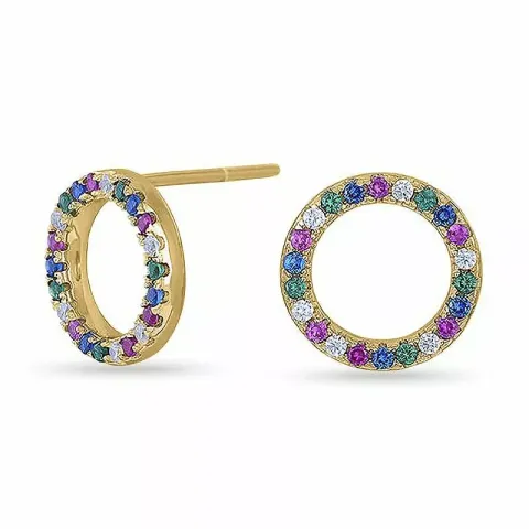Frost by noa runder ohrringe in vergoldetem sterlingsilber mehrfarbigem zirkon