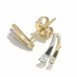 Diamant Ohrstecker in 14 Karat Gold und Weißgold mit Diamanten 