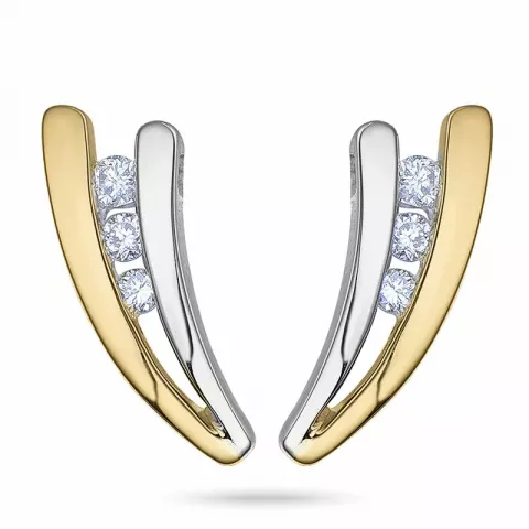 Diamant Brillantohrringen in 14 Karat Gold und Weißgold mit Diamant 