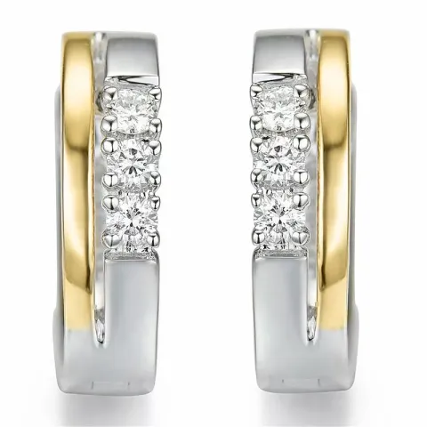 13 mm diamantohrringe in 14 karat gold und weißgold mit diamanten