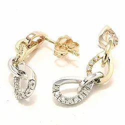 lange Diamant Ohrstecker in 14 Karat Gold Weißgold Rotgold mit Diamant