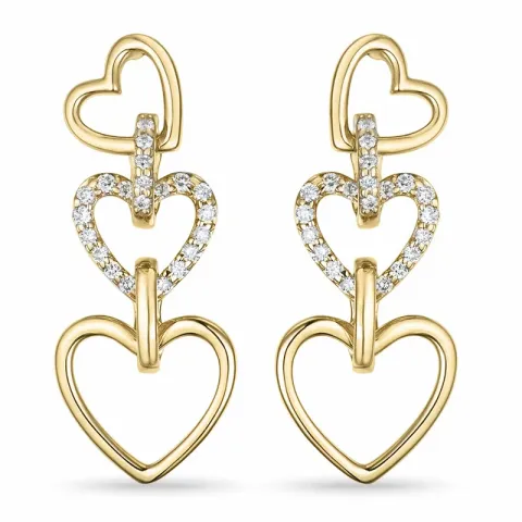 Herz Brillantohrringen in 14 Karat Gold mit Diamant