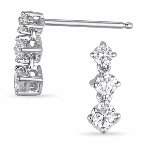 Diamant ohrstecker in 14 karat weißgold mit diamanten