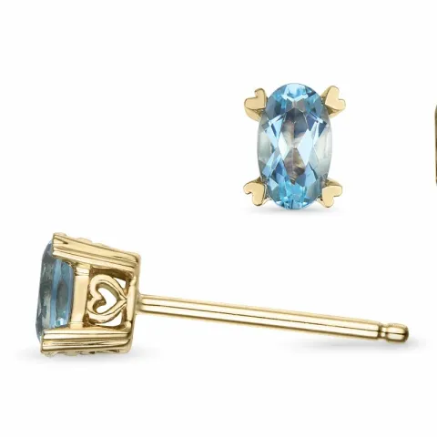 Aquamarin ohrstecker in 14 karat gold mit aquamarinen