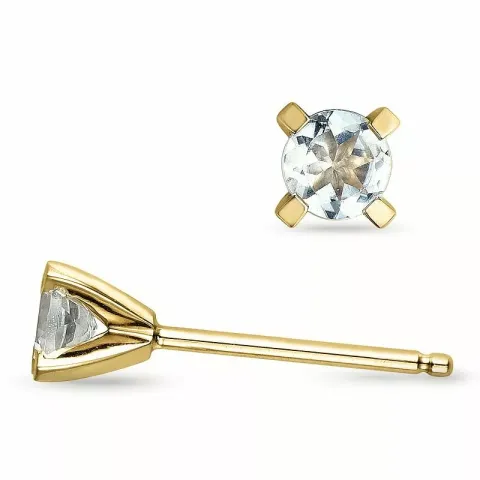 Aquamarin ohrstecker in 14 karat gold mit aquamarinen 
