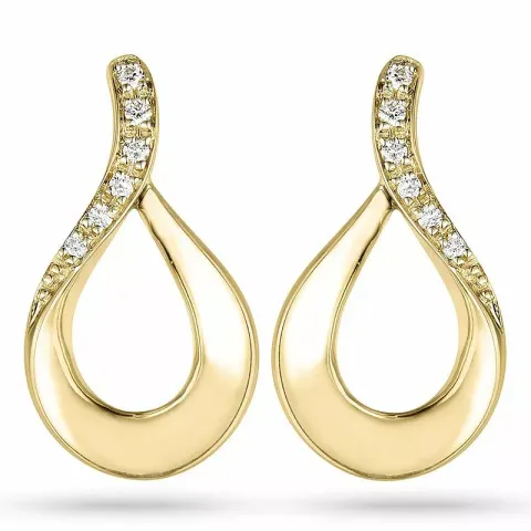 Tropfen Diamant Ohrstecker in 14 Karat Gold mit Diamant