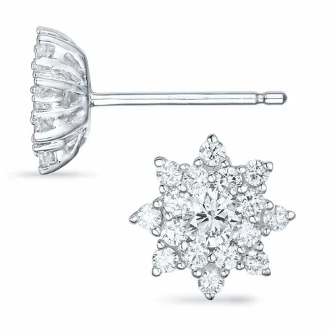 Stern Brillantohrringen in 14 Karat Weißgold mit Diamant